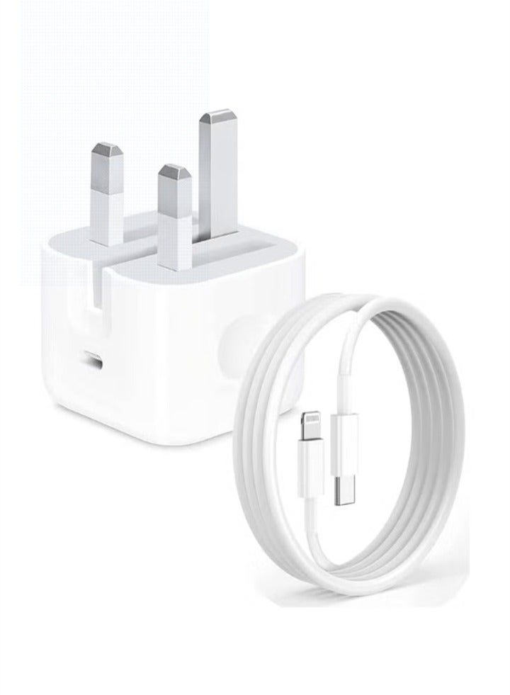 General iPhone 20W Fast Charger | USB C Fast Wall Charger with 1m USB C to Lightning Cable, Compatible with iPhone 14/14 Pro/14 Pro Max/13/12/SE2020/11/XR/XS Max/X/iPad  - Image 1