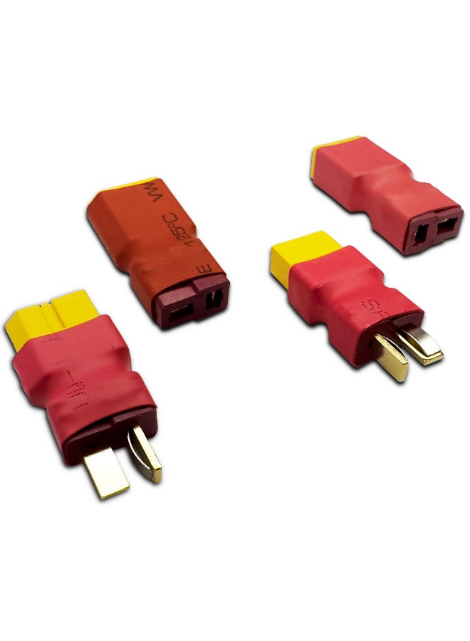 2 أزواج محول موصل XT60 الذكور إلى T الإناث - محول ABS الذكور إلى الإناث الثقيل ، متوافق مع XT60 / XT60i / XT60ii / XT60mm / XT60mmi / XT60m / XT60m / i ، استبدال 4-6 سنوات لسيارات RC ، الروبوتات ، مركبات RC ، ترقية اتصال المركبة ، موصلات قوية - Image 1