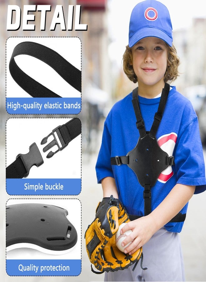 Shupakul 1 Set of Baseball Chest Protector Youth-Heart Sternum Guard with with Elastic Strap Buckle-Portable Softball Chest Protector for Football Heart Protection - Image 3