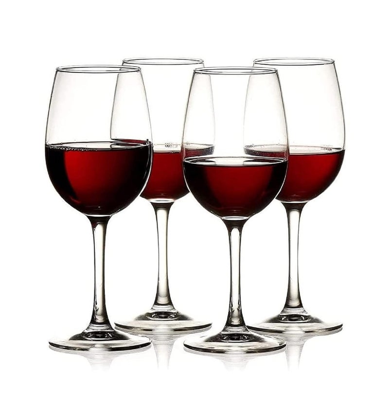 HAPPY BORN Style 350ml Crystal Wine GlassTransparent and White Wine Glasses Tableware Crystal Glass Great for Spirits Drink Glass Unique Modern Glass Design Set of 4 pcs - Image 1