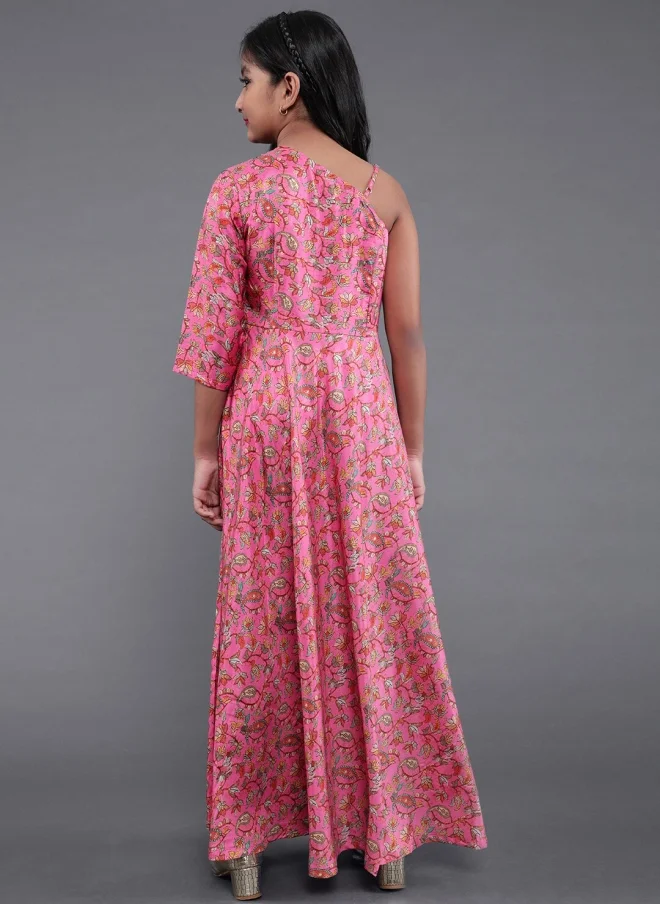 أيه كيه إس Floral Printed Maxi Dress for Girls