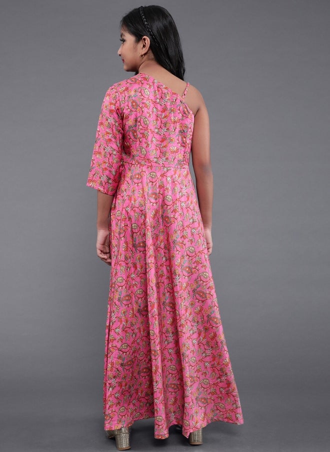AKS Floral Printed Maxi Dress for Girls - Image 4