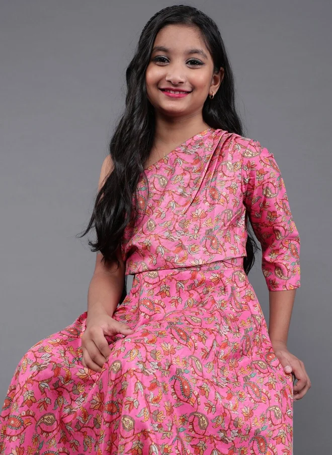 أيه كيه إس Floral Printed Maxi Dress for Girls