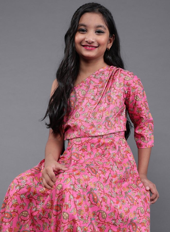 AKS Floral Printed Maxi Dress for Girls - Image 5