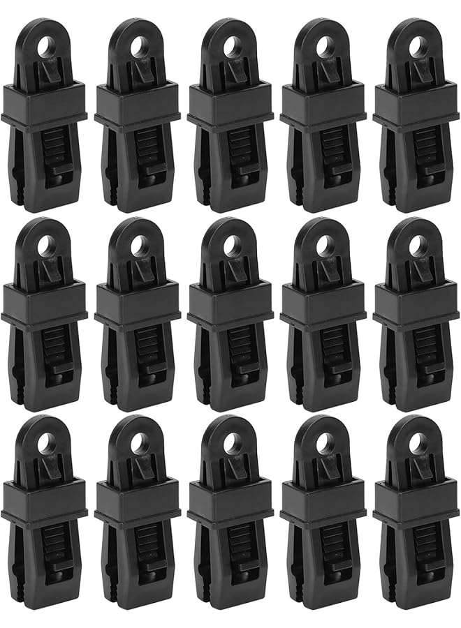 The Bros Black Tarp Clamps Tent Tarp Tarpaulin Clips Clamps, 15Pcs Tarp Clips Heavy Duty Lock Grip Thumb Screw Camp Tent Clamp Clips,Tarp Clamps Heavy Duty Lock Grip,Tarp Clips Heavy Duty Lock Grip Clamps 