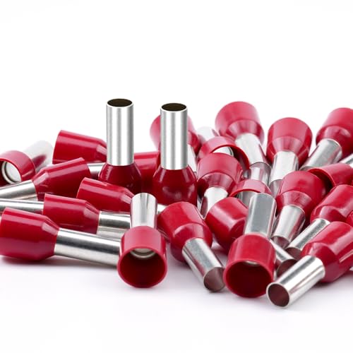 AIRIC UL Listed Wire Ferrule Connectors 8 Gauge - DIN Standard - Crimp Copper Ferrules Terminals Wiring Electrical Connector Nylon Insulated Pin Cord End Terminal 8 AWG, Red, 100 Pcs - Image 1