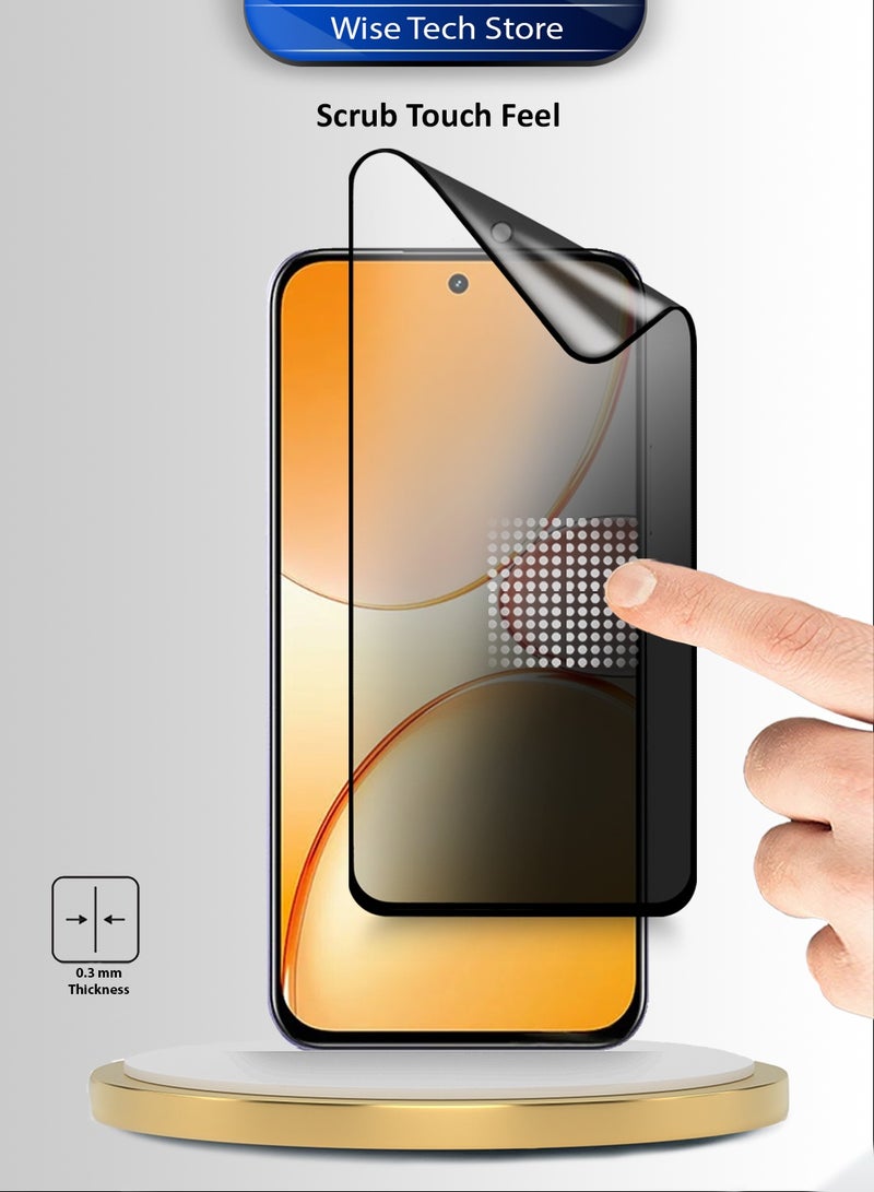 دبليو تيك ريلمي C85 برو 4G 2025 واقي شاشة فائق الجودة من السيراميك النانوي مع حماية الخصوصية، كامل الغراء، غطاء كامل، مطفي ومرن (MSCNMP) - شفاف/أسود - Image 4