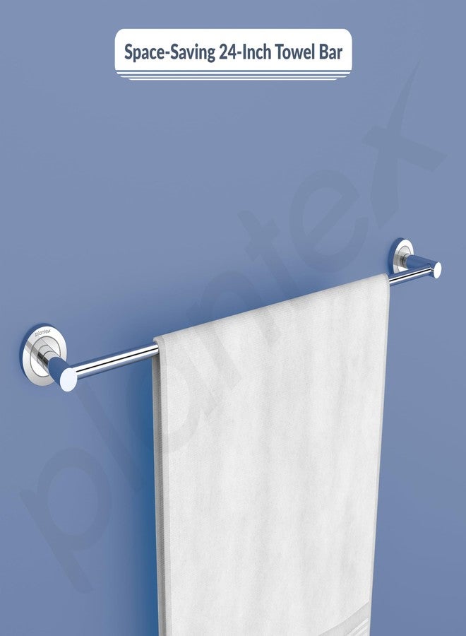 Plantex Stainless Steel Single Towel Rod for Bathroom 24 Inch/Towel Holder/Bathroom Hangers for Clothes/Towel Bar (Pack of 1,Chrome Finish) - Image 4