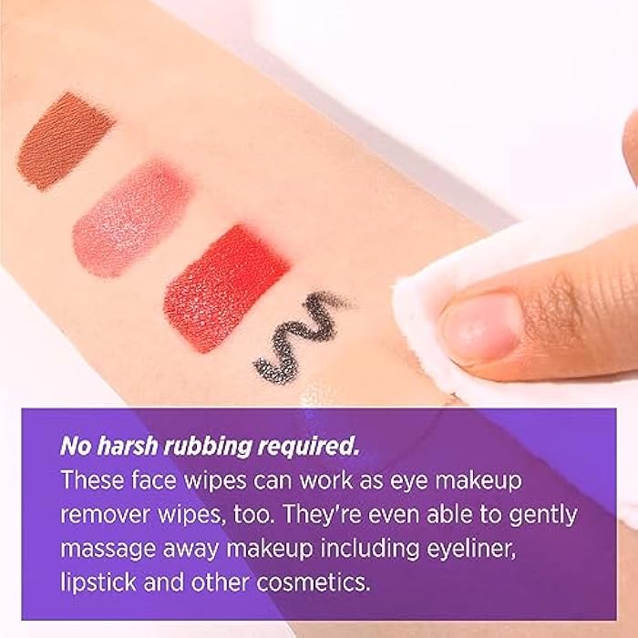 Unicorn Glow Makeup Remover Face Wipes, XL Oversize, Vegan Formula, Plant based fiber cloth, Alcohol-Free Facial Cleansing Make up Remover, Charcoal, Aloe Extract, Parabens Free, 75 Count (Pack of 3) - Image 4