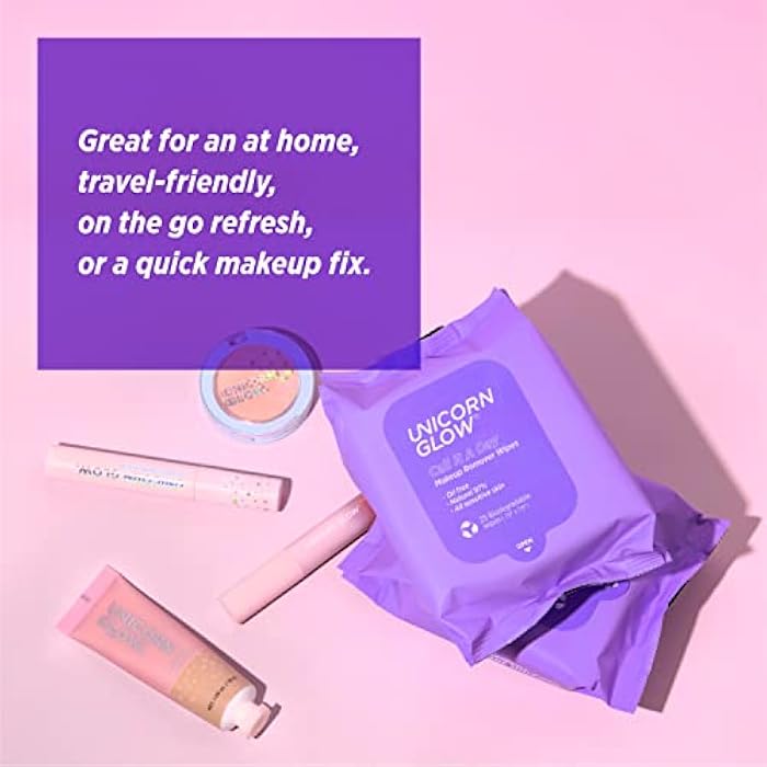 Unicorn Glow Makeup Remover Face Wipes, XL Oversize, Vegan Formula, Plant based fiber cloth, Alcohol-Free Facial Cleansing Make up Remover, Charcoal, Aloe Extract, Parabens Free, 75 Count (Pack of 3) - Image 5