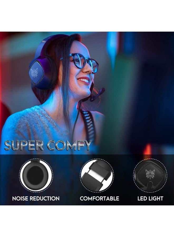 أونيكوما سماعه قيمنق محيطية سلكية  احترافية مزودة بميكروفون مرن وجودة صوت عالية – موديل K19 - Image 4