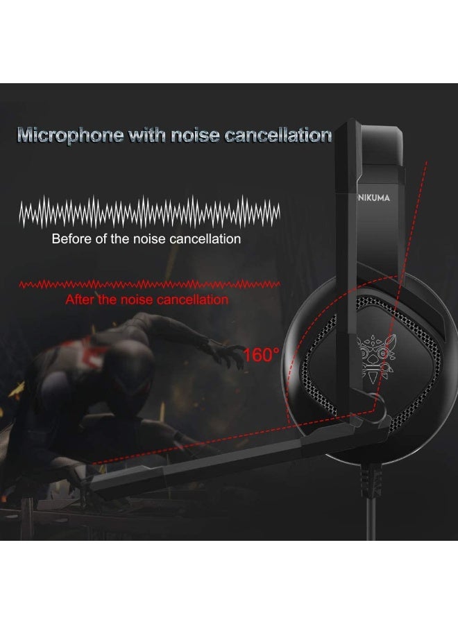 أونيكوما سماعه قيمنق محيطية سلكية  احترافية مزودة بميكروفون مرن وجودة صوت عالية – موديل K19 - Image 5