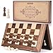 AMEROUS 15 Inches Magnetic Wooden Chess Set with 2 Extra QueensFolding BoardChess Pieces Storage SlotsInstructions Portable Travel Chess Game for BeginnerClassic Board Game - Image 4