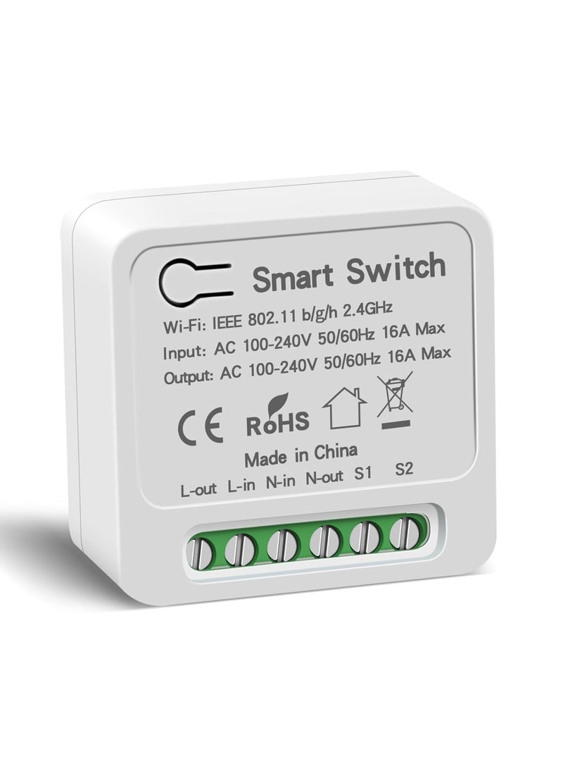 Cobest Mini Smart Relay WiFi Switch, 16A DIY Smart Light Switch Module, Smart Life Tuya App Control, Compatible with Alexa and Google Home, Smart Speakers with Appointment Timing Function - Image 1