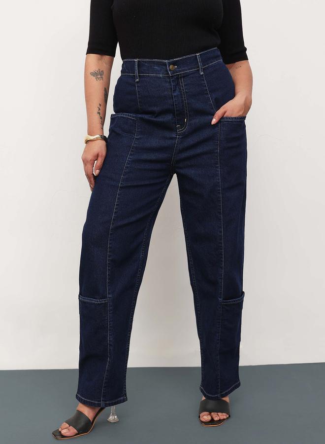 SASSAFRAS Plus Size Pocketed Hem Tapered Jeans - Image 2
