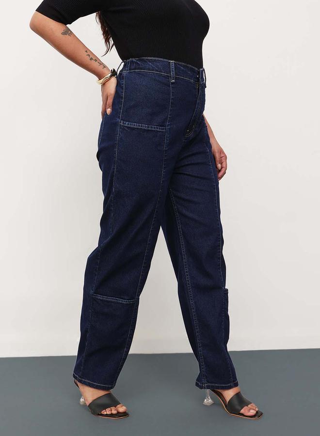 SASSAFRAS Plus Size Pocketed Hem Tapered Jeans - Image 3