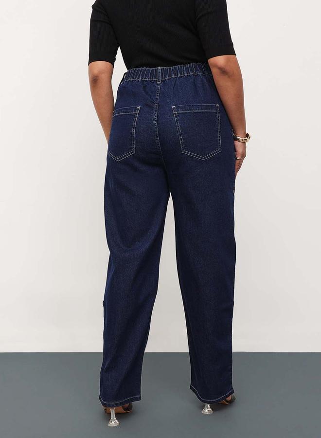 SASSAFRAS Plus Size Pocketed Hem Tapered Jeans - Image 5
