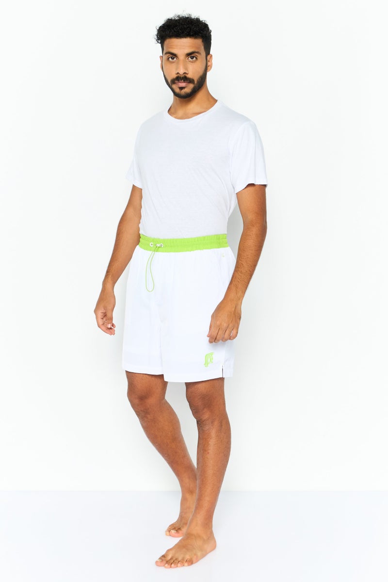 ESPRIT شورتات سباحة للرجال بشعار العلامة التجارية، أبيض - Image 2