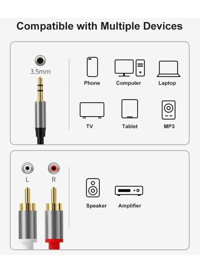 Excefore 6.6FT 3.5mm Aux Audio Adapter Cable - Versatile Headphone Jack Splitter for Phones, Speakers, Tablets, MP3, HDTV - Image 5