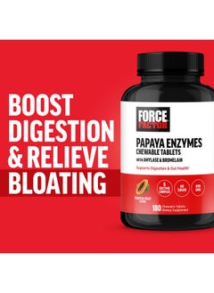 FORCE FACTOR Papaya Enzymes Complex, Digestion Supplement and Bloating Relief with Amylase and Bromelain, Support Healthy Digestion, Sugar Free, Non-GMO, Tropical Fruit Flavor, 180 Chewable Tablets - pzsku/Z418F4F875466B3CD8439Z/45/_/1740203322/fab30205-e8a1-41c1-a3d1-3a7ca5006a77