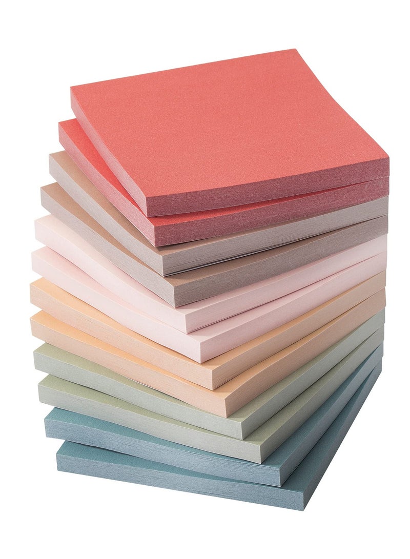 Generic (12 Pack) Sticky Notes 7.5 x 7.5 cm, Vintage Colors, Sticky Pads, Recyclable, Self-Stick Pads, Easy to Post for Home, Office, Notebook  - Image 1
