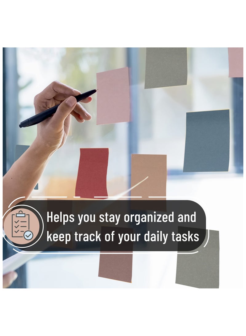Generic (12 Pack) Sticky Notes 7.5 x 7.5 cm, Vintage Colors, Sticky Pads, Recyclable, Self-Stick Pads, Easy to Post for Home, Office, Notebook  - Image 4