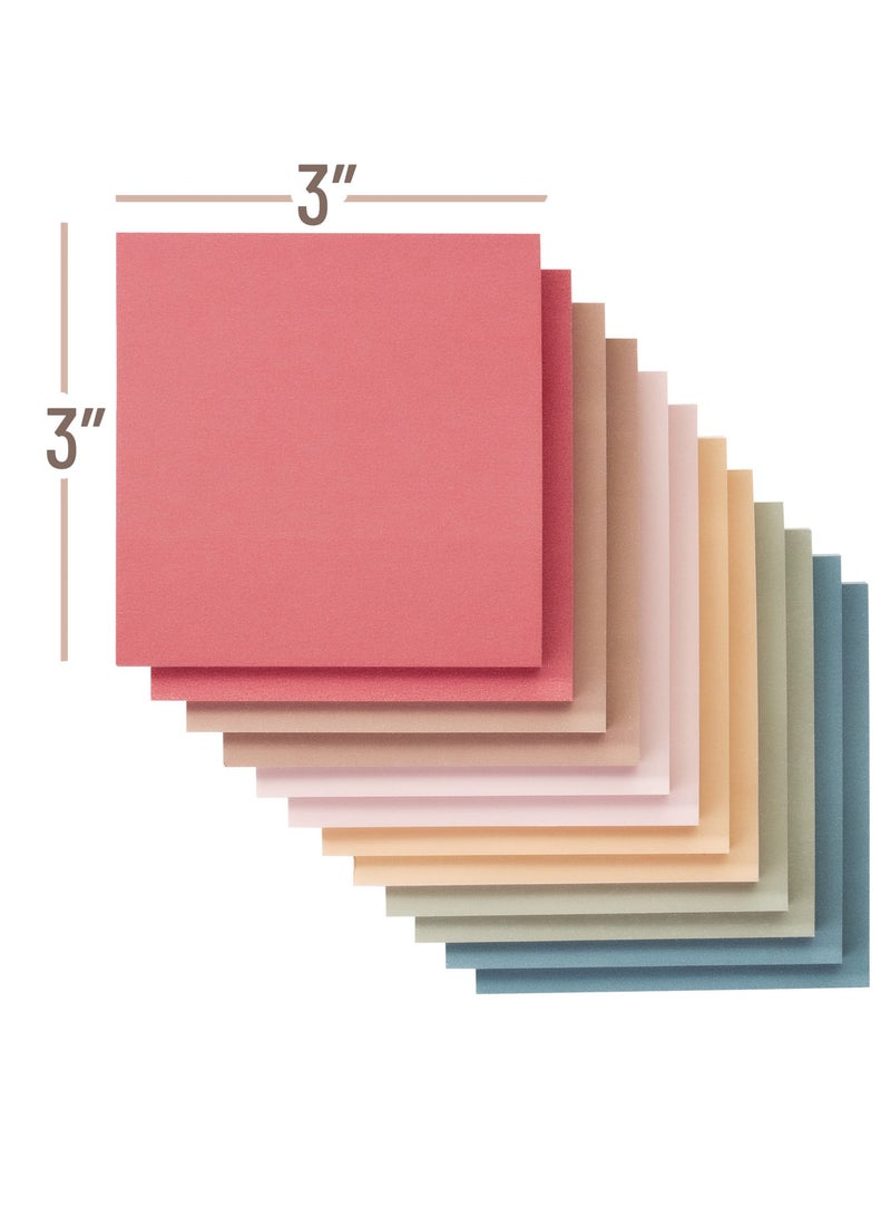 Generic (12 Pack) Sticky Notes 7.5 x 7.5 cm, Vintage Colors, Sticky Pads, Recyclable, Self-Stick Pads, Easy to Post for Home, Office, Notebook  - Image 2