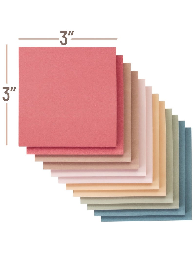(12 Pack) Sticky Notes 7.5 x 7.5 cm, Vintage Colors, Sticky Pads, Recyclable, Self-Stick Pads, Easy to Post for Home, Office, Notebook - Image 2
