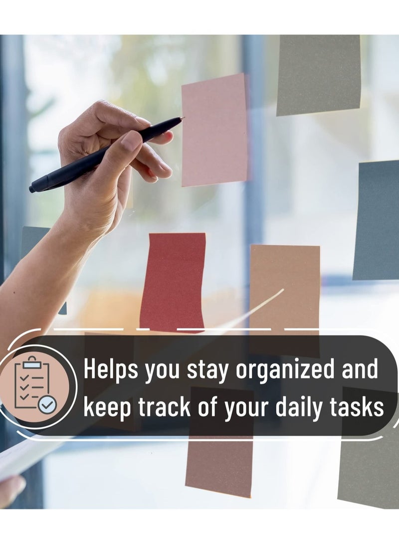 (12 Pack) Sticky Notes 7.5 x 7.5 cm, Vintage Colors, Sticky Pads, Recyclable, Self-Stick Pads, Easy to Post for Home, Office, Notebook - Image 4