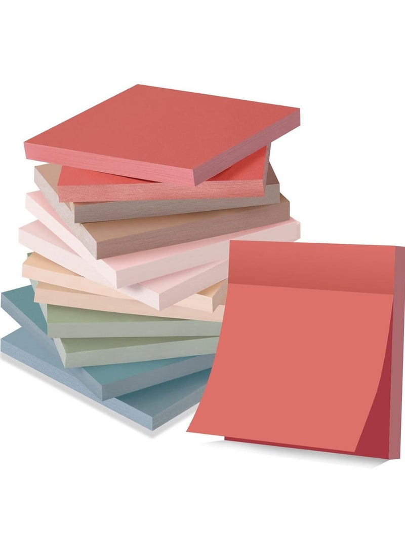 (12 Pack) Sticky Notes 7.5 x 7.5 cm, Vintage Colors, Sticky Pads, Recyclable, Self-Stick Pads, Easy to Post for Home, Office, Notebook - Image 3