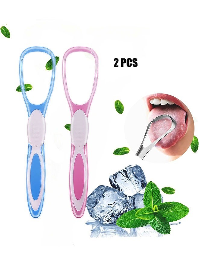 Generic 2 Pcs Reusable Tongue Scraper, Healthy Oral Care Tongue Brush For Adults Kids, Improve Overall Oral Health and Have a Fresh Breath By Reducing The Risk of Gum Disease and Tooth Decay  - Image 1