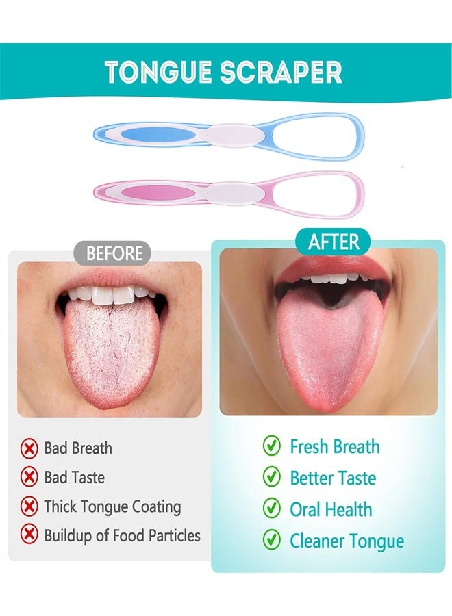 Generic 2 Pcs Reusable Tongue Scraper, Healthy Oral Care Tongue Brush For Adults Kids, Improve Overall Oral Health and Have a Fresh Breath By Reducing The Risk of Gum Disease and Tooth Decay  - Image 2