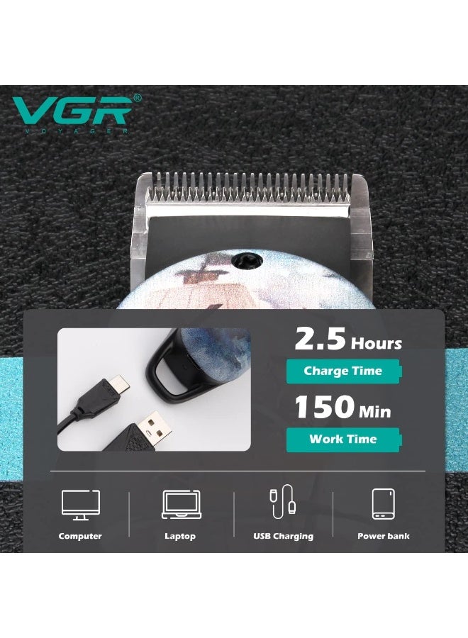 ماكينة الحلاقة الإحترافيه V-690 بأربعة أمشاط تدريج و ذراع تحكم فى الشفرات تعمل حتى 150 دقيقه متواصلين - Image 3