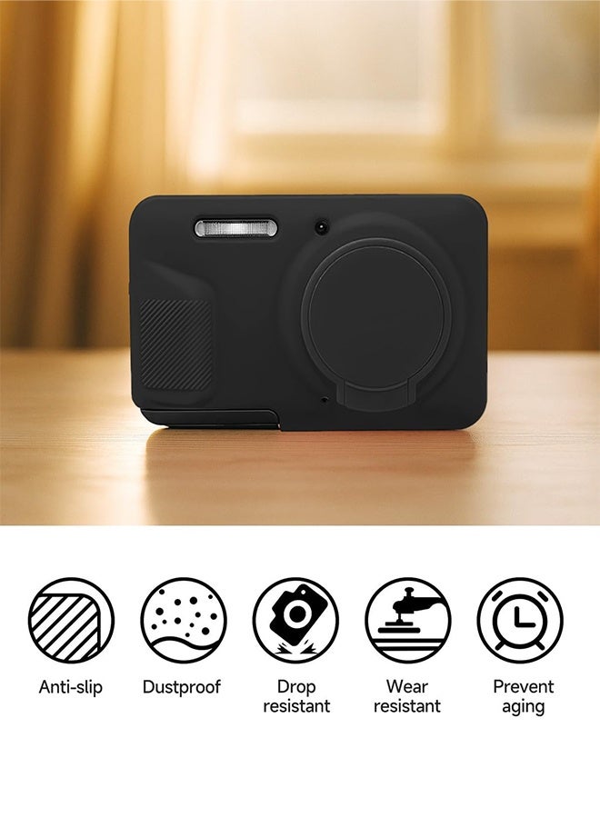 بشكل مختصر لحافظة Kodak PIXPRO FZ55 - غطاء واقي ناعم من السيليكون، مقاوم للخدش، نحيف وخفيف الوزن، مناسب تمامًا لكاميرتك (أسود) - Image 2