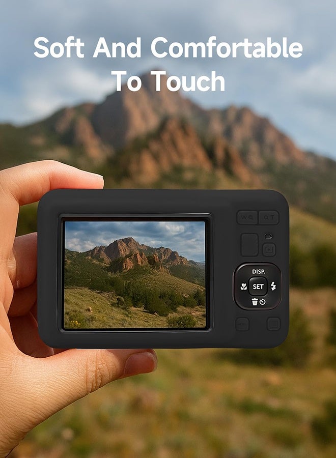 بشكل مختصر لحافظة Kodak PIXPRO FZ55 - غطاء واقي ناعم من السيليكون، مقاوم للخدش، نحيف وخفيف الوزن، مناسب تمامًا لكاميرتك (أسود) - Image 5
