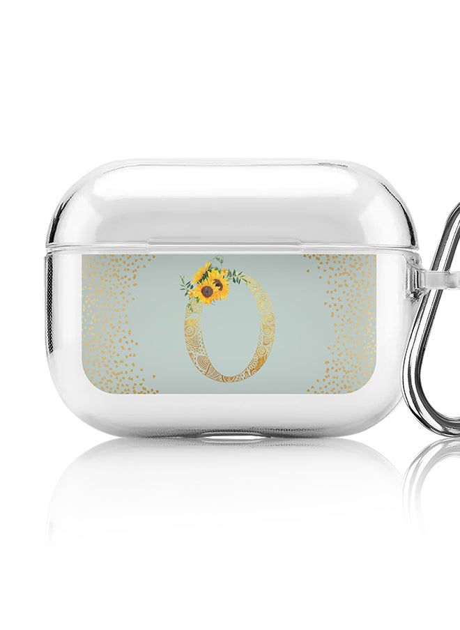 Stylizedd Classic Clear printed Case for Apple Airpods Pro Soft TPU Gel Thin Transparent Flexible Cover - Custom Monogram Initial Letter Mandala Floral Pattern Alphabet - O ( Light Green )  - Image 1