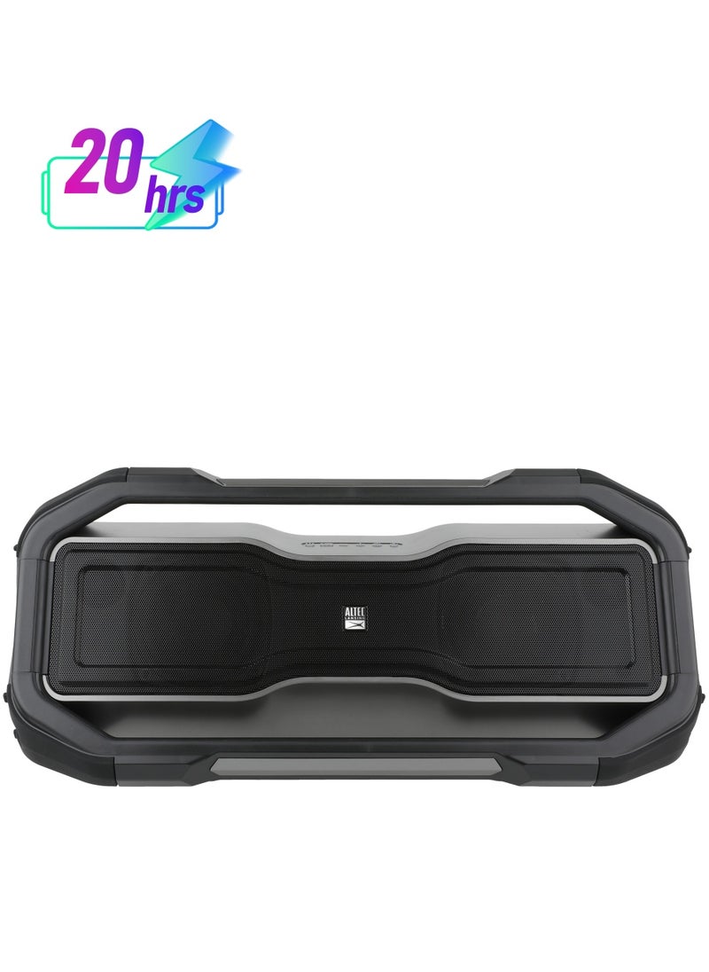 Altec Lansing - ROCKBOX XL Wireless Bluetooth Speaker, Portable Waterproof Speaker with 20 Hour Playtime and 5 Illuminating LED Light Modes, Floating Wireless Speaker for Indoors and Outdoors, Black - Image 1