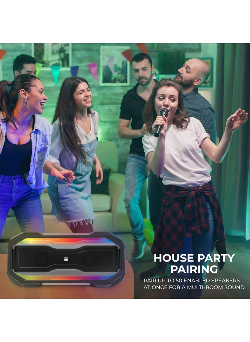Altec Lansing - ROCKBOX XL Wireless Bluetooth Speaker, Portable Waterproof Speaker with 20 Hour Playtime and 5 Illuminating LED Light Modes, Floating Wireless Speaker for Indoors and Outdoors, Black - Image 1