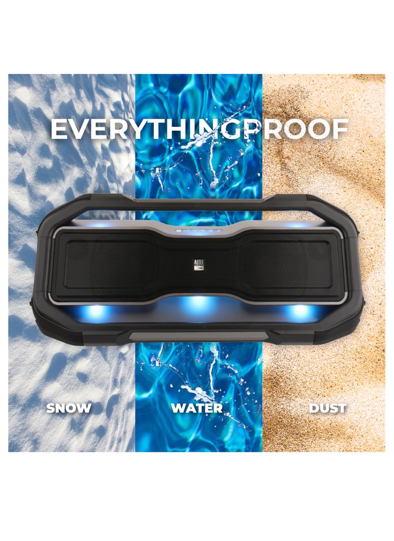 Altec Lansing - ROCKBOX XL Wireless Bluetooth Speaker, Portable Waterproof Speaker with 20 Hour Playtime and 5 Illuminating LED Light Modes, Floating Wireless Speaker for Indoors and Outdoors, Black - Image 1