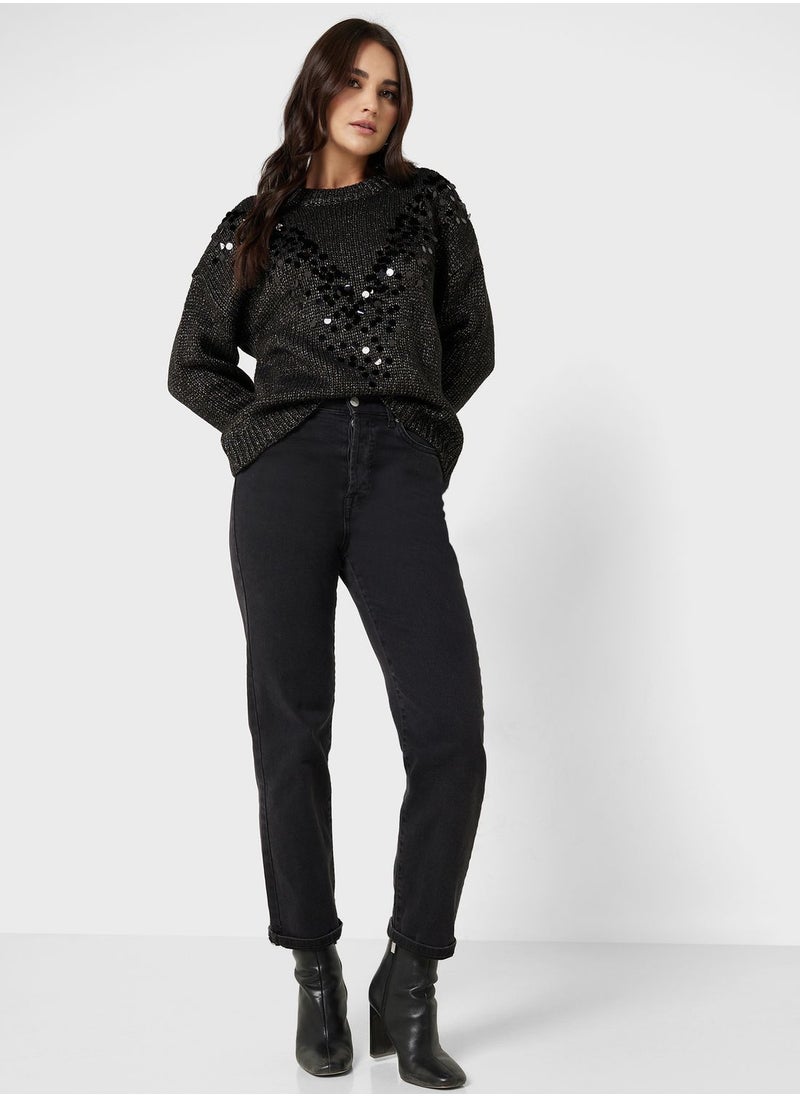 ONLY - Sequin Knitted Sweater - Image 1