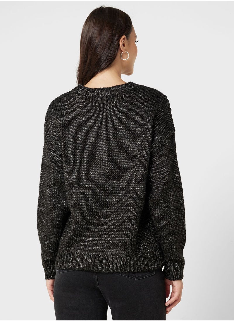 ONLY - Sequin Knitted Sweater - Image 1
