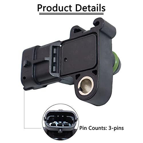 KEJSTED Manifold Absolute Pressure MAP Sensor Intake Air 55573248 for Chevy Aveo Camaro Express Impala Silverado Cruze GMC Canyon Sierra Savana 1500 HHR Buick Enclave Cadillac CTS Pontiac G5 12591290 - Image 2