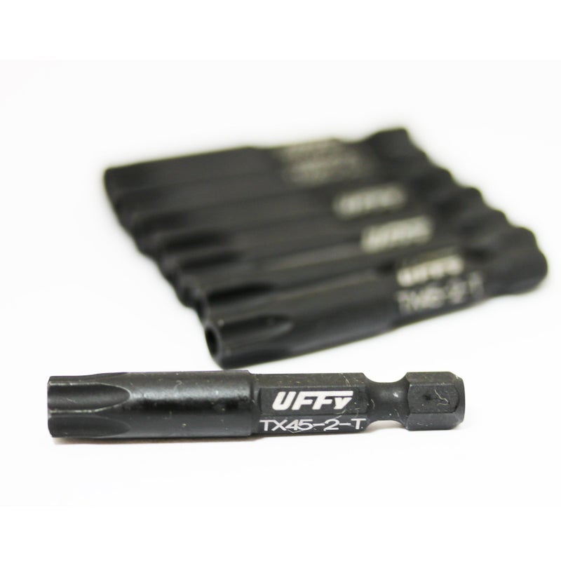 UFFY - 2" Torx 45 (T45) / Star Tamper Proof Security Power Impact Bit 10 pack 1/4 Hex