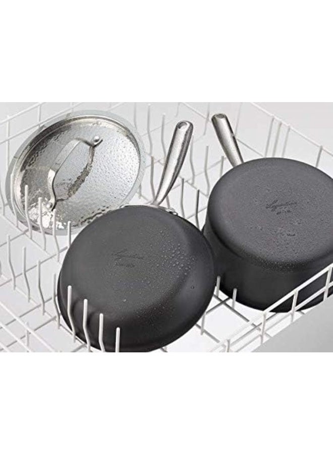 Lagostina Nera Hard Anodized Nonstick 12-Piece Cookware Set With Hammered Stainless Steel Lids, Dishwasher Safe, Grey  - Image 5