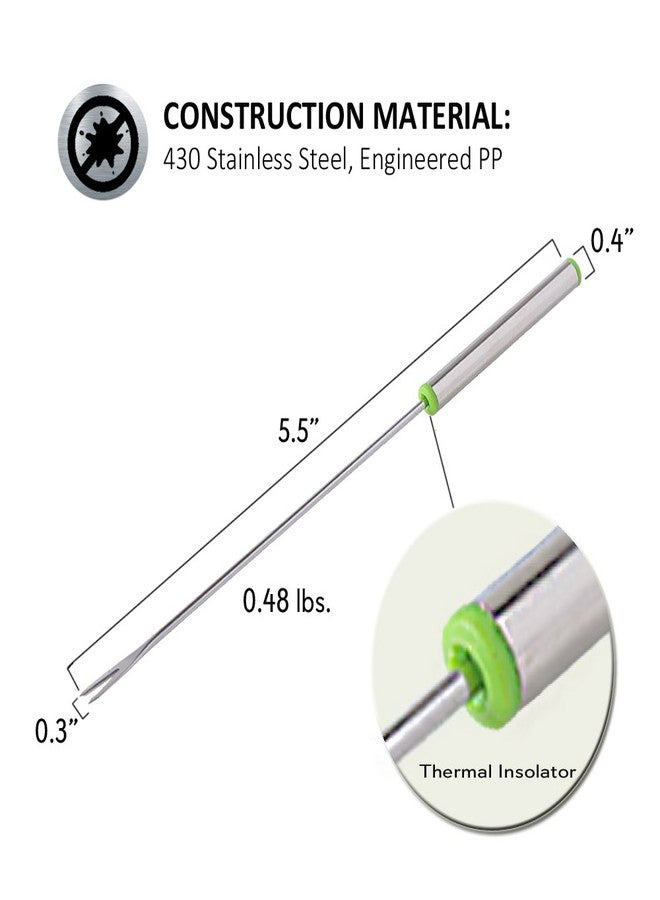 NutriChef 12pcs Fondue Dipping Fork Skewers - Stainless Steel w/Multi-Colored Heat-Resistant Handles - Perfect for Fruits, Vegetables, Cheese, Chocolate, Marshmallows and More PRTPKFONDSTK12 - Image 3