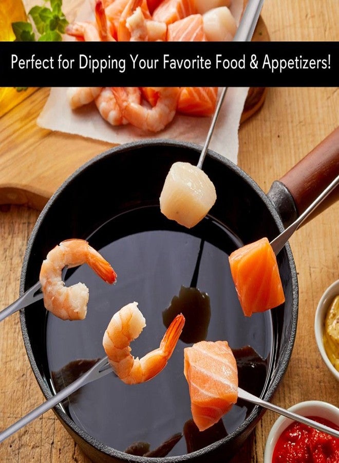 NutriChef 12pcs Fondue Dipping Fork Skewers - Stainless Steel w/Multi-Colored Heat-Resistant Handles - Perfect for Fruits, Vegetables, Cheese, Chocolate, Marshmallows and More PRTPKFONDSTK12 - Image 4