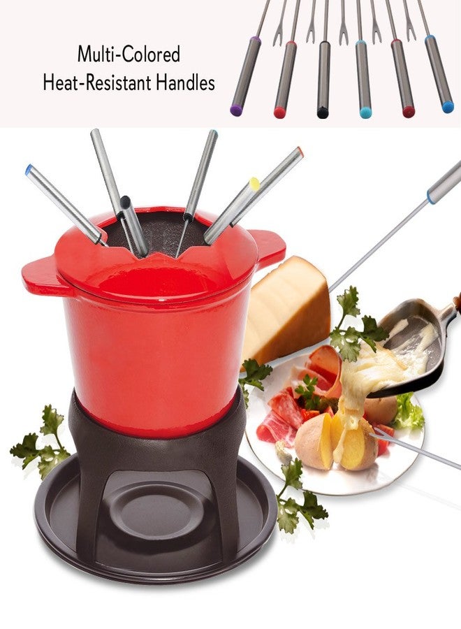 NutriChef 12pcs Fondue Dipping Fork Skewers - Stainless Steel w/Multi-Colored Heat-Resistant Handles - Perfect for Fruits, Vegetables, Cheese, Chocolate, Marshmallows and More PRTPKFONDSTK12 - Image 2