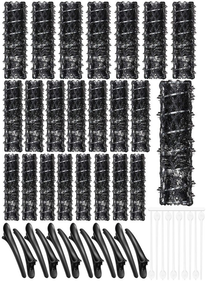 WILLBOND 48 Pieces Wire Mesh Hair Rollers Set Hair Perm Rods Hairdressing Wave Curlers with Duck Teeth Tresses Clips(0.71/0.87/1.1 Inch) - Image 1