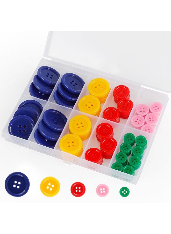 AULLUA Premium Color Sewing Buttons, 100PCS Round Resin Button, 4 Holes Craft Button, Handmade Sewing Button, Sizes 40L/32L/24L/20L/16L, for Garment DIY Art Crafts Projects Decoration (Non-Dyed Buttons) - Image 1