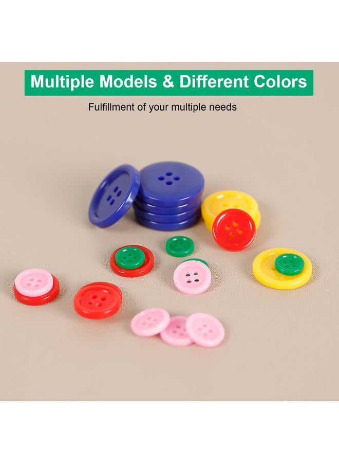 AULLUA Premium Color Sewing Buttons, 100PCS Round Resin Button, 4 Holes Craft Button, Handmade Sewing Button, Sizes 40L/32L/24L/20L/16L, for Garment DIY Art Crafts Projects Decoration (Non-Dyed Buttons) - Image 3